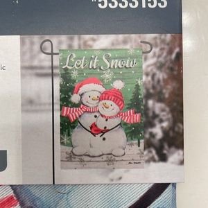 Let it Snow snowmen garden flag new